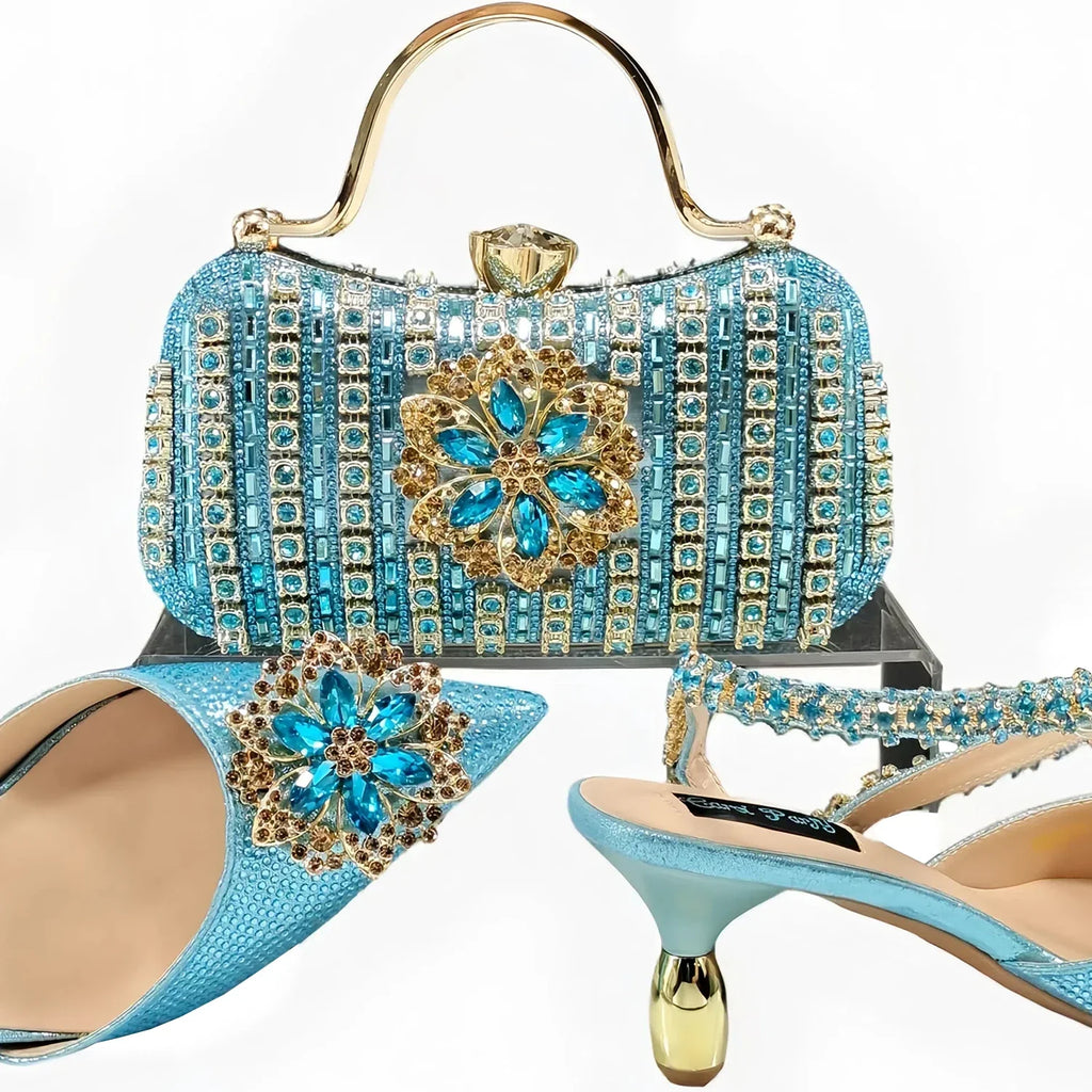 Lastest Italian Ladies Shoes with Matching Bag Set HKK1-62