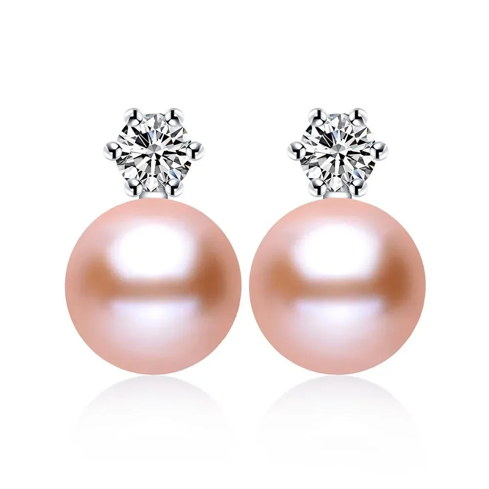 Real Freshwater Pearl Stud Earrings | 100% Genuine AAAA Pearl in 925 Sterling Silver