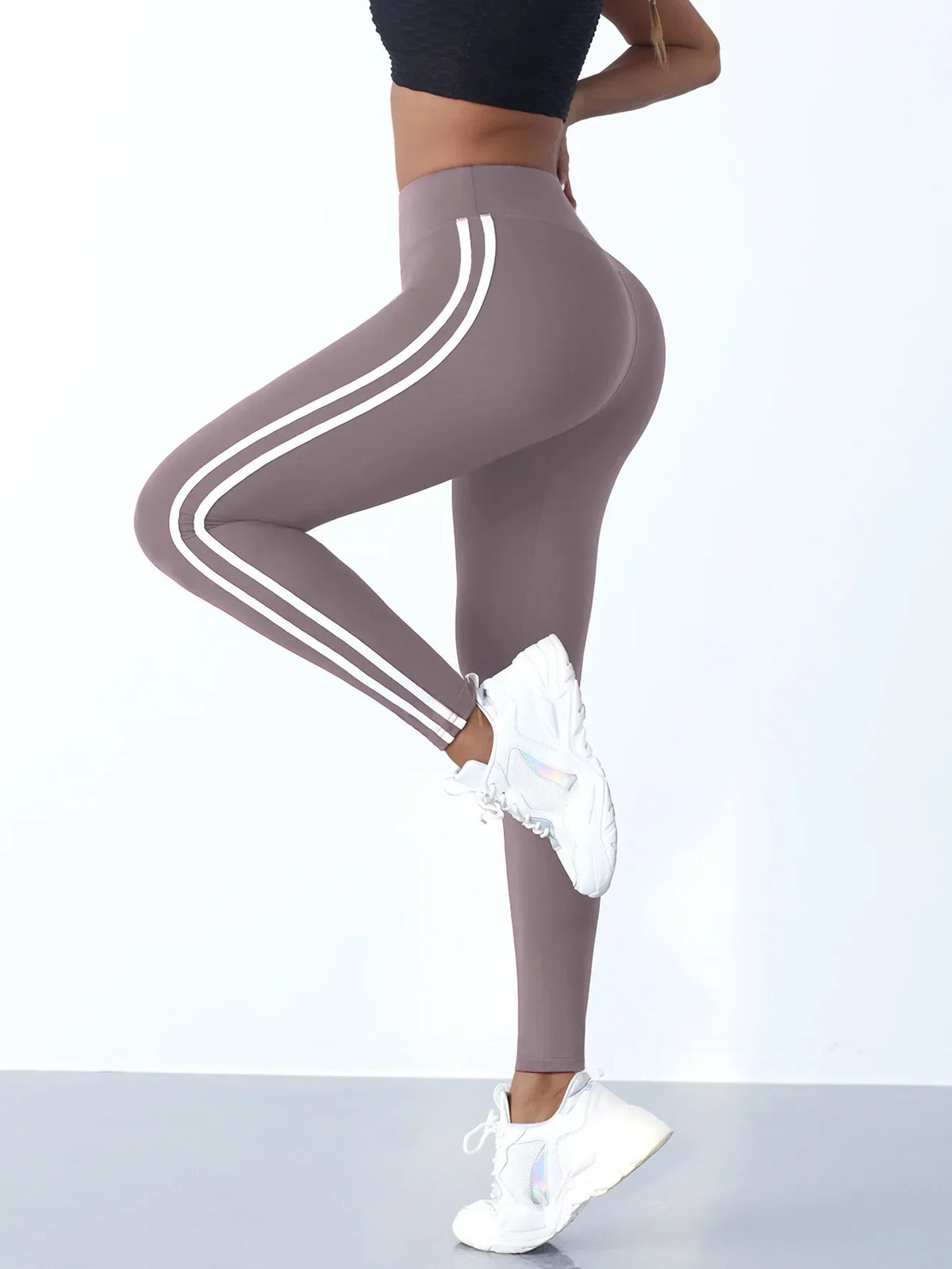 Yoga Leggings Women Striped Slim Sports Pants