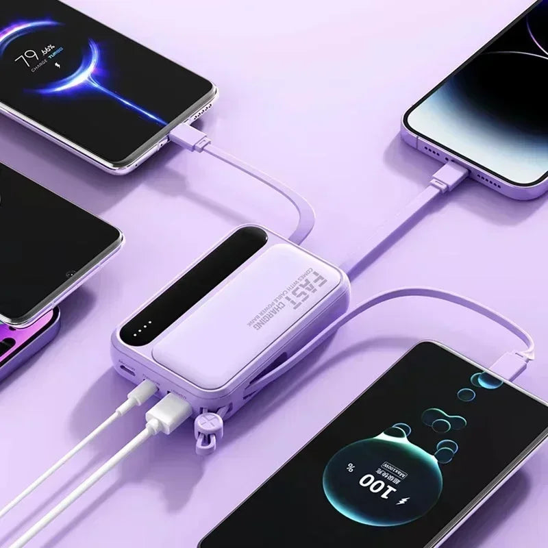 VIVO 500000mAh Power Bank Built in 4 Lines Large Capacity Super Fast Charging Portable External Battery for All Phones 2026 NEW