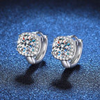 NeeTim 1ct Moissanite Earrings for Women S925 Sterling Silver with 18k Gold Plated Hoop Earring Wedding Jewelry with Certificate