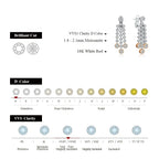 MINTYBOX 2.59ct S925 Sterling Silver Diamond Moissanite Drop Earrings for Women 18k Gold Plated Luxury Wedding Fine Jewelry