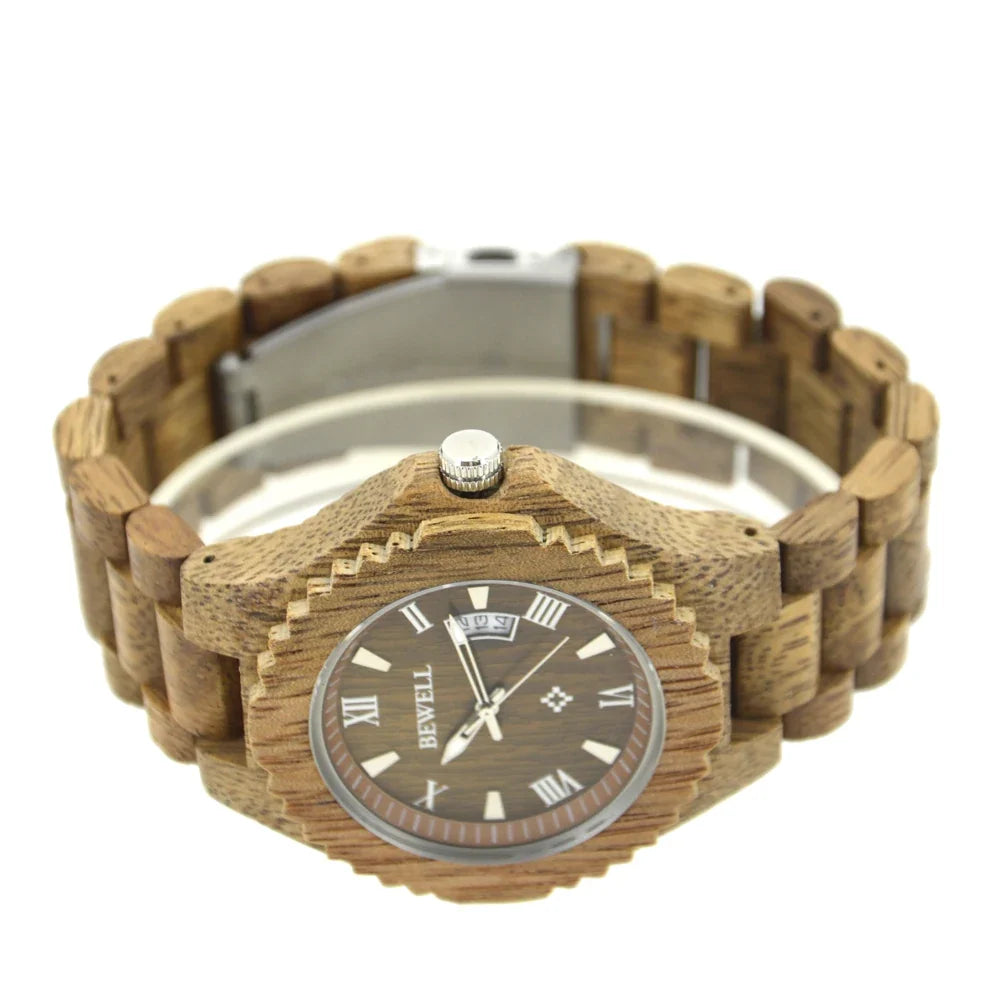 Men's Wooden Watch - Japanese Quartz Wristwatch