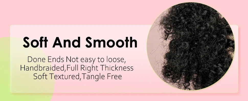 6" Short Afro Curly Wig | Twin Buns | 360 Lace | Cornrows | For Black Women
