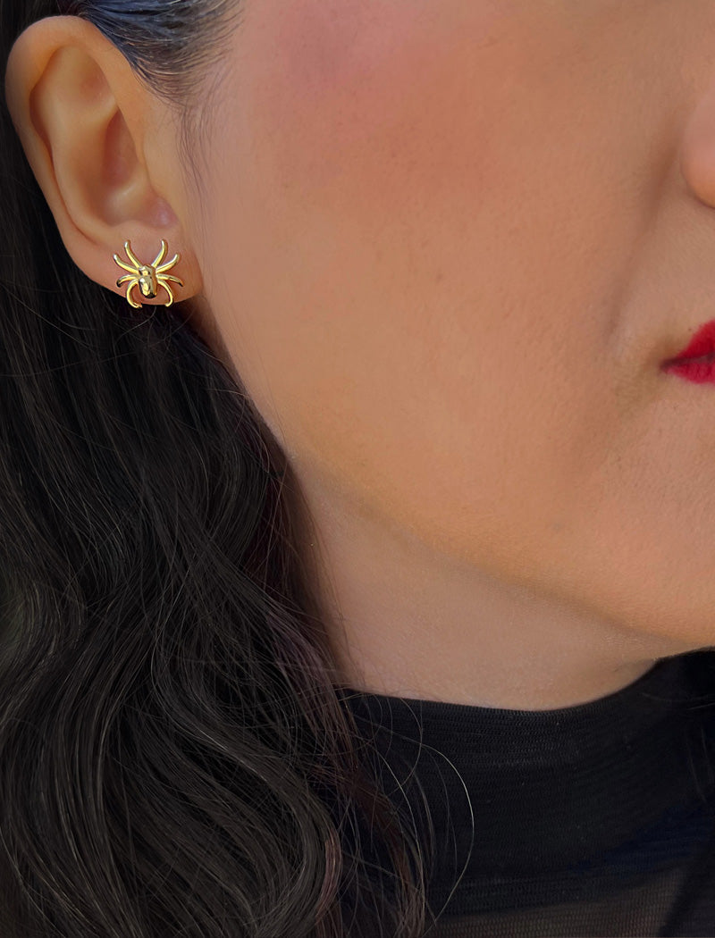 SPIDER Stud Earrings | 18K Gold Over Sterling Silver