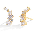 Moissanite Stud Earrings for Women S925 Sterling Silver Lab Diamond Baguette shape Irregular Earring Engagement Jewelry