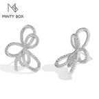 MINTYBOX Bowknot Moissanite Stud Earrings for Women S925 Sterling Silver Lab Diamond Earring Luxury Engagement Jewelry Gift