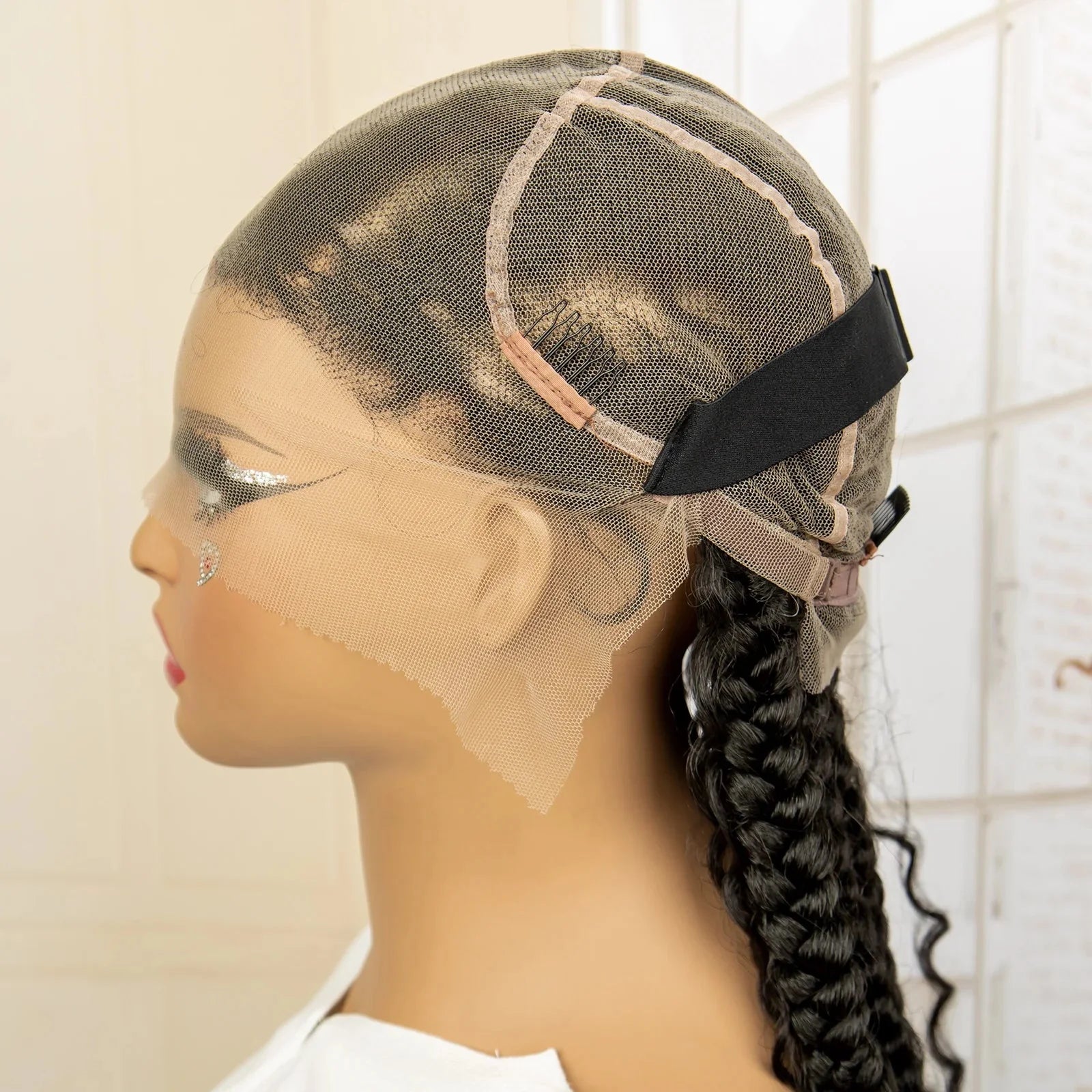 Boho Cornrow & Knotless Box Braids Wig | Full Lace | Kanekalon Hair | Women's Braided Wig