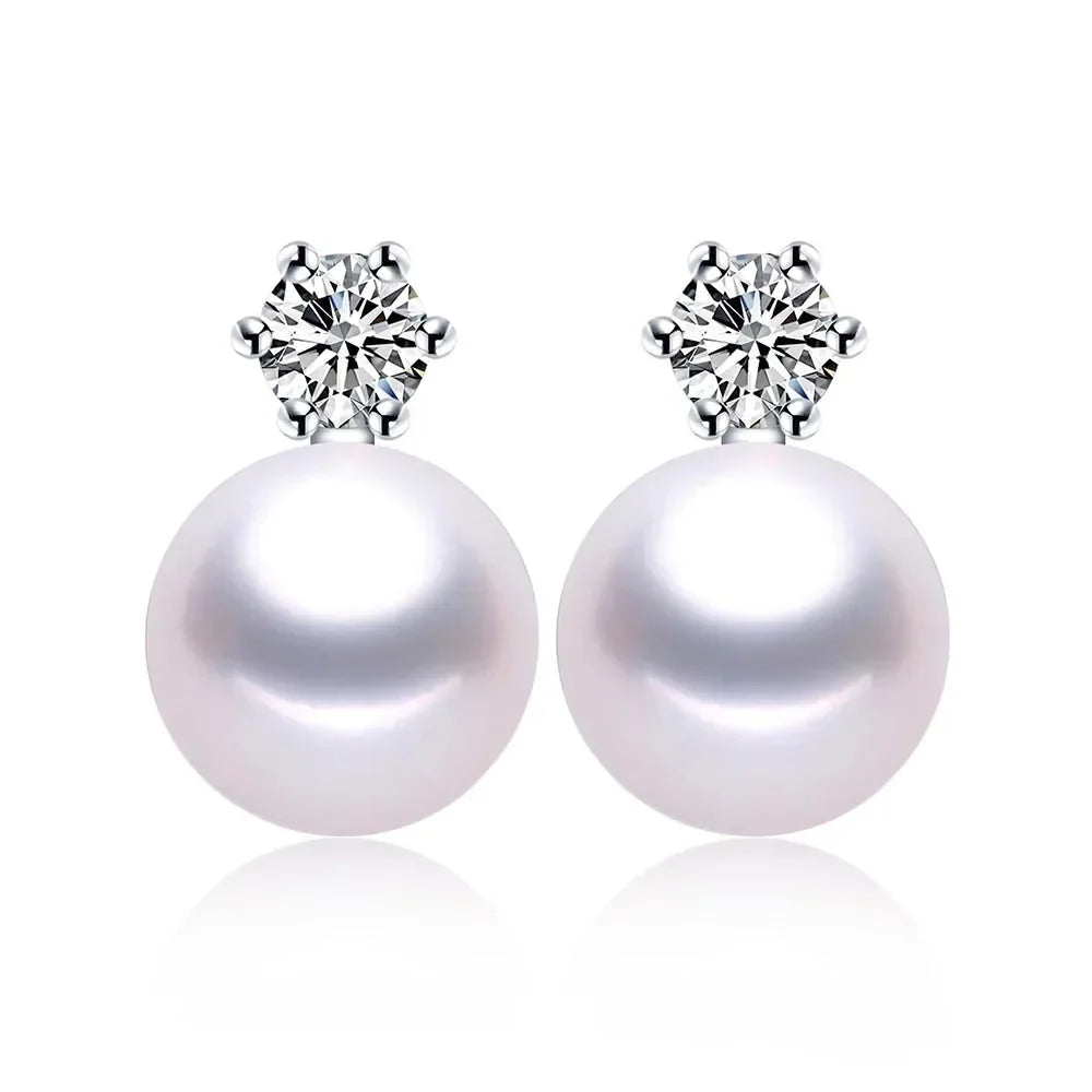 Real Freshwater Pearl Stud Earrings | 100% Genuine AAAA Pearl in 925 Sterling Silver