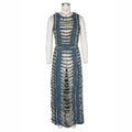 Women Sleeveless Crop Tank Tops and Split Side Maxi Skirt Streetwear Outfits Elegant Ripped Hole Denim Two 2 Piece Dress