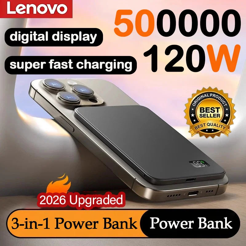 Lenovo Magnetic Wireless Power Bank with LED Display