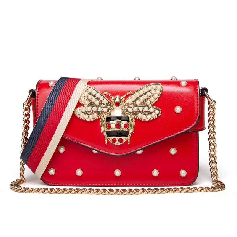 New Fashion Women's Bag Trend | Brand Pearl Bee Shoulder Bag & High Quality Temperament Ladies Crossbody Bag (Designer Luxury Handbag)