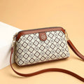 High Quality PU Leather Women's Small Crossbody Shoulder Bag | Luxury Handbag Lady Messenger Bag (Simple Shell Phone Satchels, Plaid Pattern)