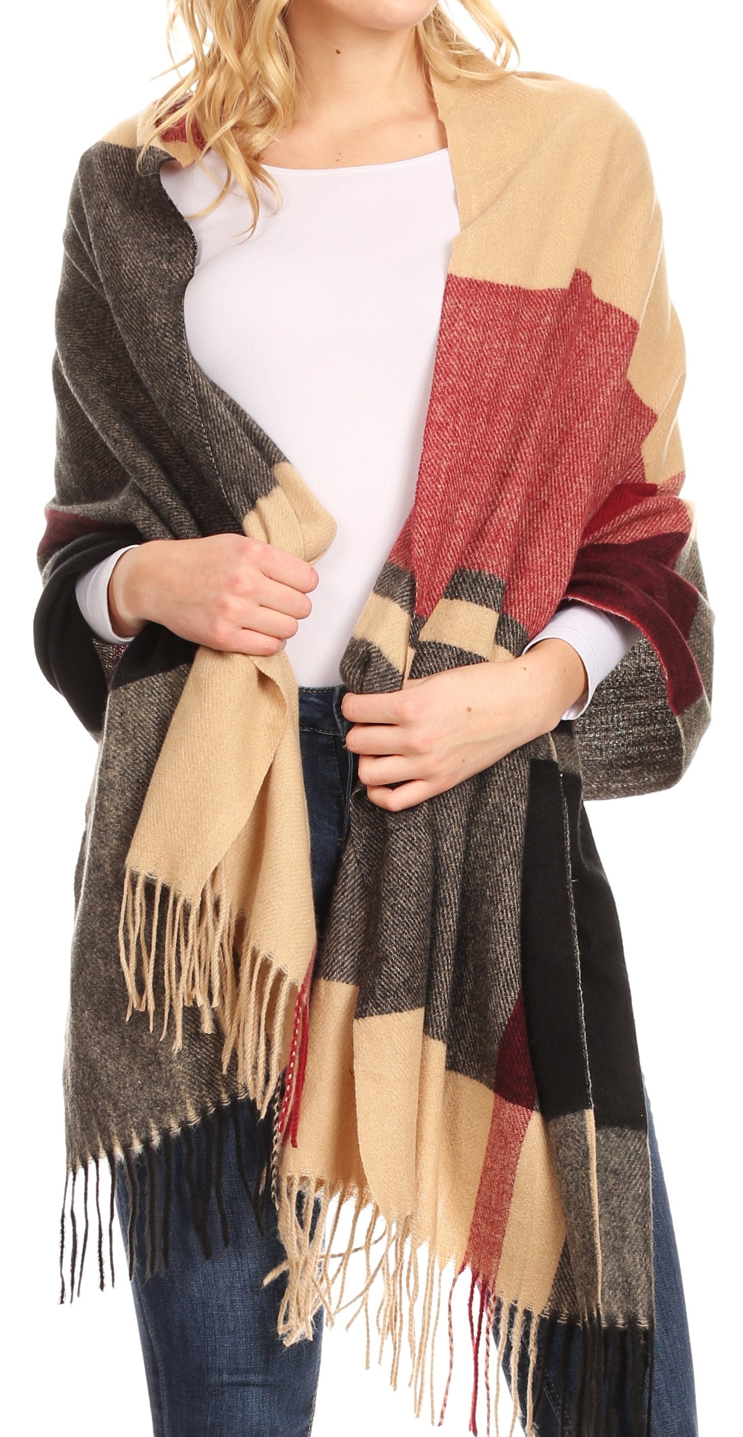 Sakkas Martinna Warm Super Soft Cashmere Feel Pashmina Shawl Wrap Scarf for Women - Weddings, Festivals, Travel & Daily Wear