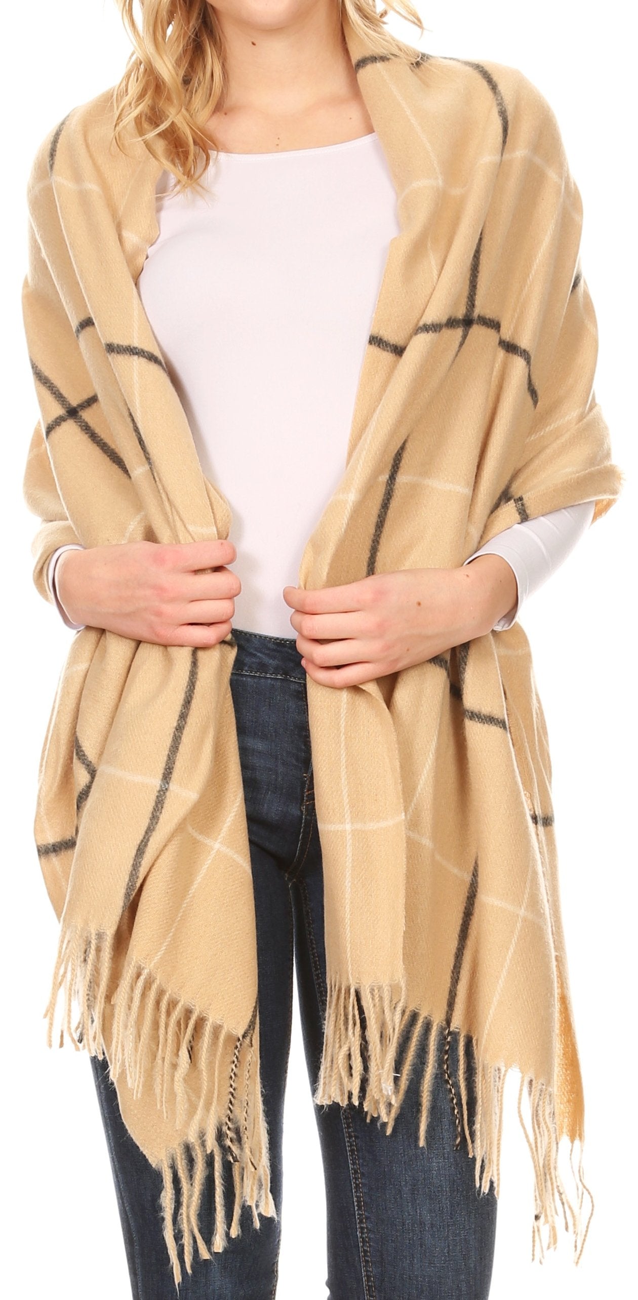 Sakkas Martinna Warm Super Soft Cashmere Feel Pashmina Shawl Wrap Scarf for Women - Weddings, Festivals, Travel & Daily Wear