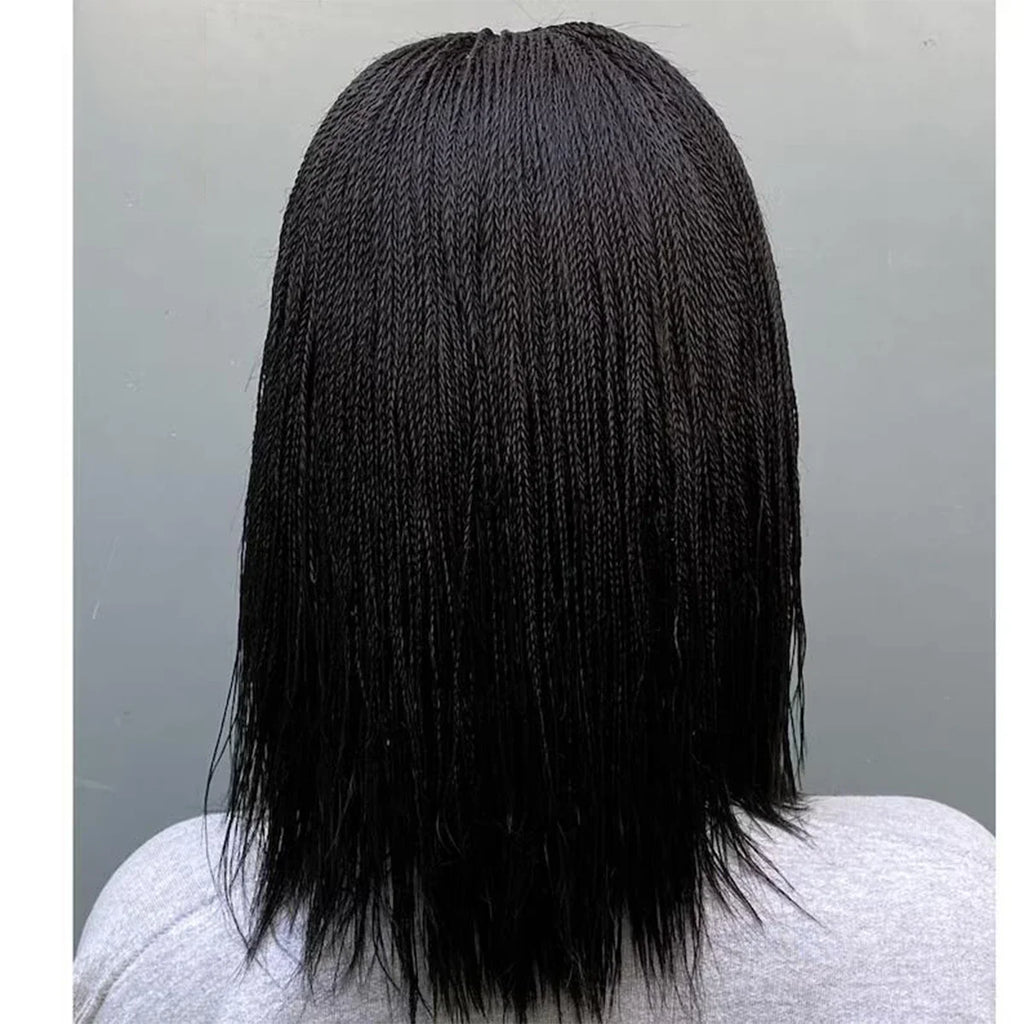 8-10" Micro Twist Braided Wig | 2*6 Lace Center Part | Braided Lace Front Wig | Kanekalon Fiber