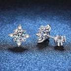 NeeTim 1ct 6.5mm D Color Moissanite Earrings 925 Sterling Silver  with White Gold Plated Stud Earring Wedding Jewelry for Women