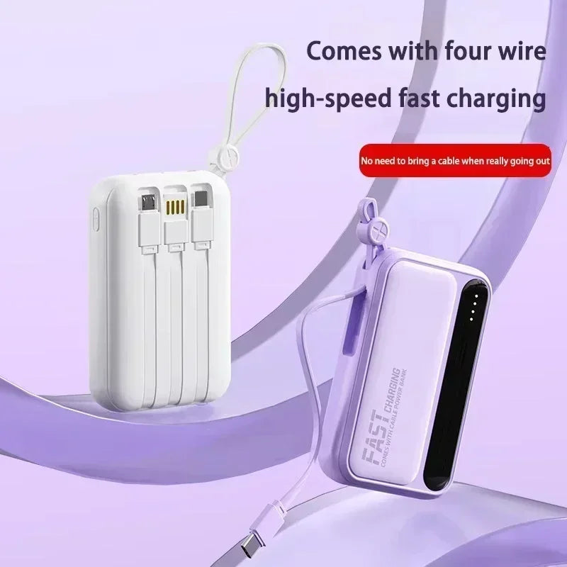 VIVO 500000mAh Power Bank Built in 4 Lines Large Capacity Super Fast Charging Portable External Battery for All Phones 2026 NEW
