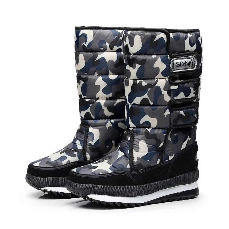 Winter Boots for Women Fashion Thick Plush Waterproof Non-slip Boots Couple Winter Shoes High Quality Warm Fur Boots New Zapatos
