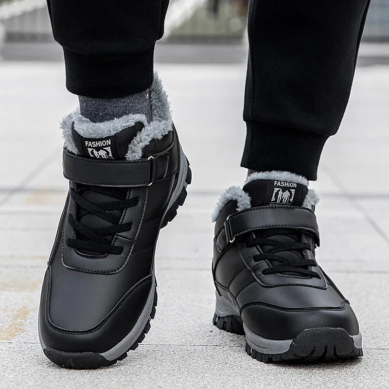 Mens Waterproof Winter Snow Boots – Warm Durable Outdoor Shoes
