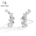 Moissanite Stud Earrings for Women S925 Sterling Silver Lab Diamond Baguette shape Irregular Earring Engagement Jewelry