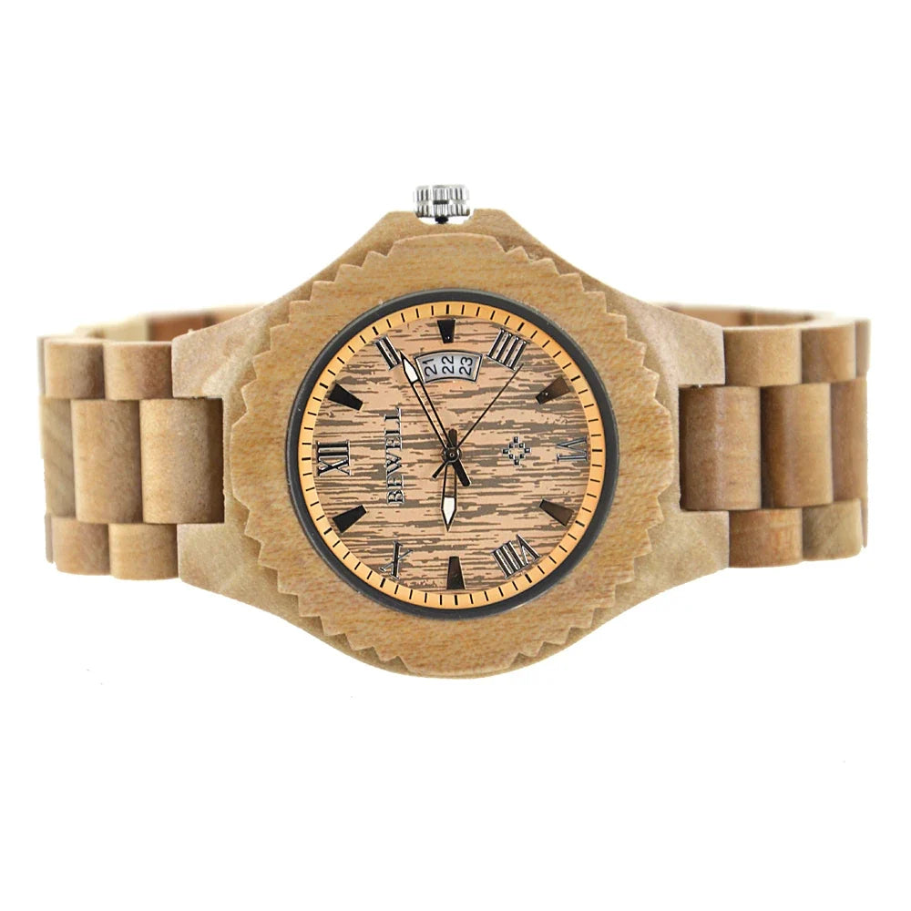 Men's Wooden Watch - Japanese Quartz Wristwatch