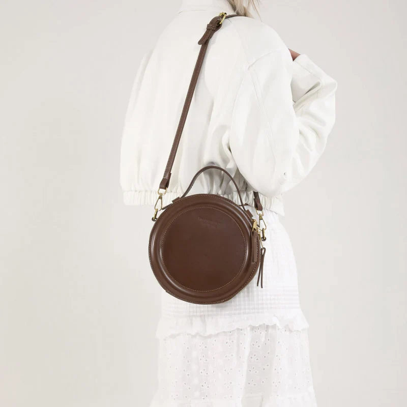 Round Crossbody Bags for Women | High Quality PU Leather Designer Shoulder Bag & Female Clutch Purse (Solid, Soft)