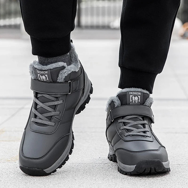 Mens Waterproof Winter Snow Boots – Warm Durable Outdoor Shoes