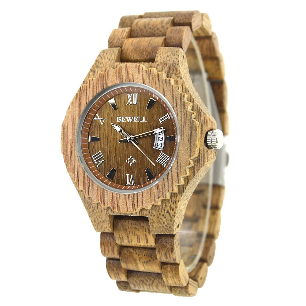 Men's Wooden Watch - Japanese Quartz Wristwatch