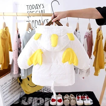 New  Fashion Colorful Unicorn Jackets For Girls Coat Winter Warm Hooded Parka Snowsuit Cute Wing Children Outerwear Clothing