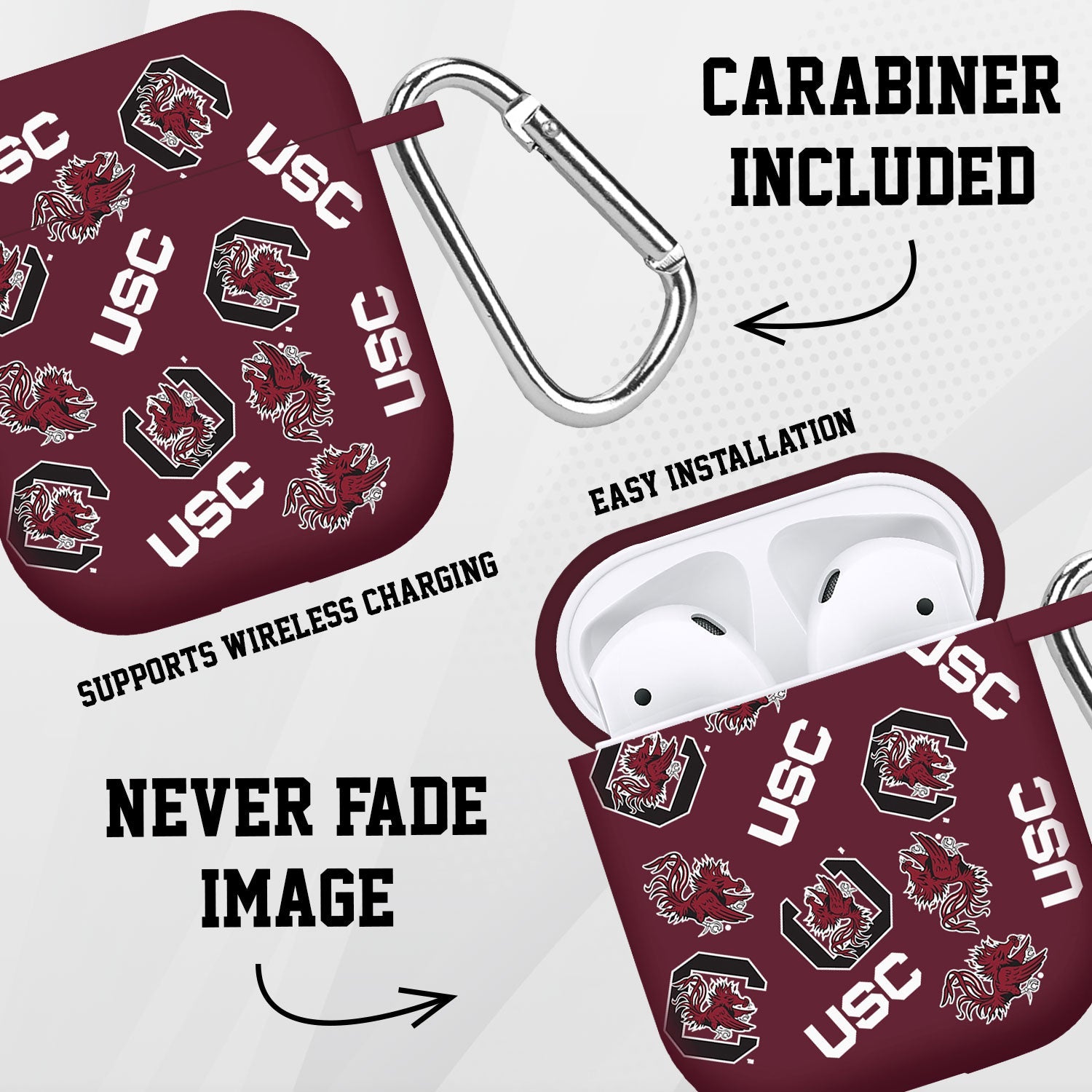 South Carolina Gamecocks HD Apple AirPods Gen 1 & 2 Case Cover