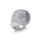 Seven Archangels Seals Sterling Silver Signet Ring for Men Spiritual Jewelry