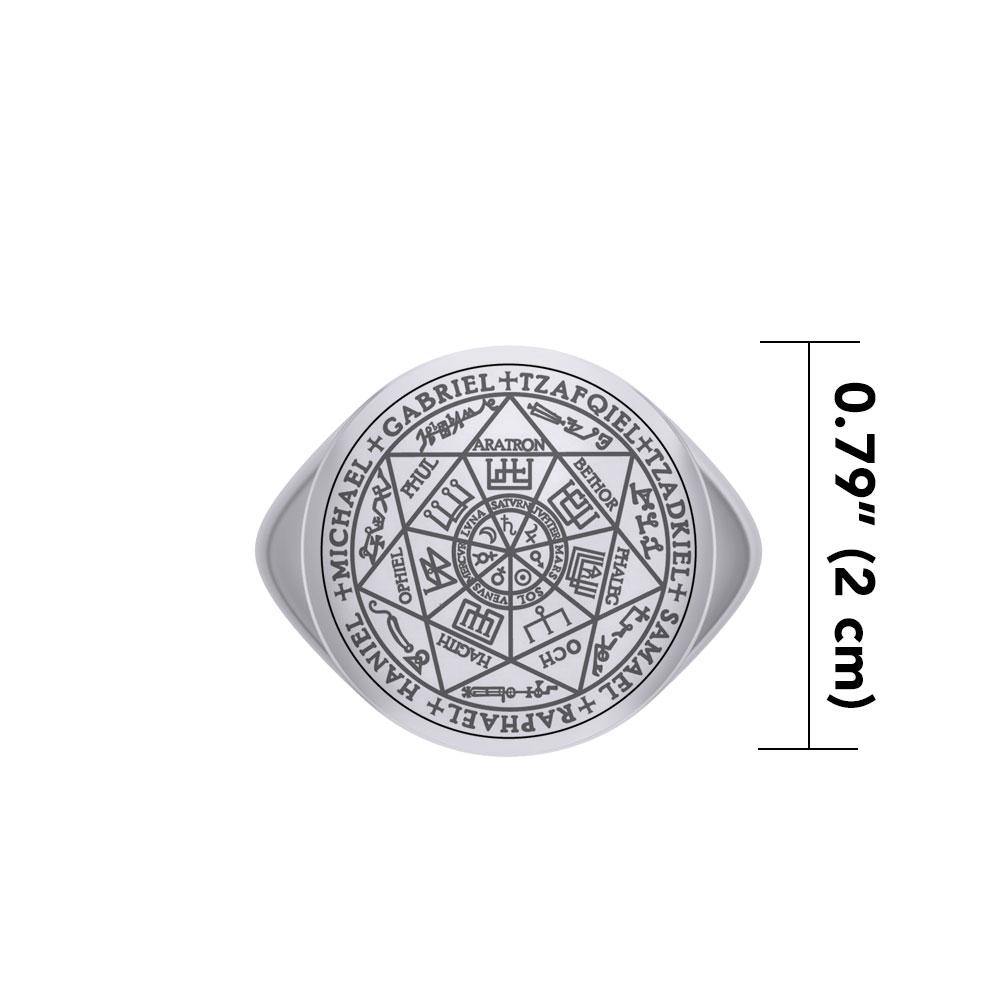Seven Archangels Seals Sterling Silver Signet Ring for Men Spiritual Jewelry
