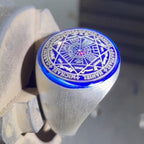 Seven Archangels Seals Sterling Silver Signet Ring for Men Spiritual Jewelry