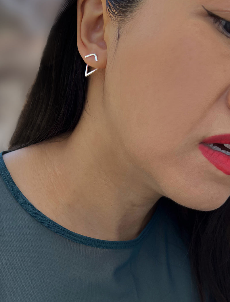 TRILL 2-Way Wishbone Stud Earrings | 925 Sterling Silver