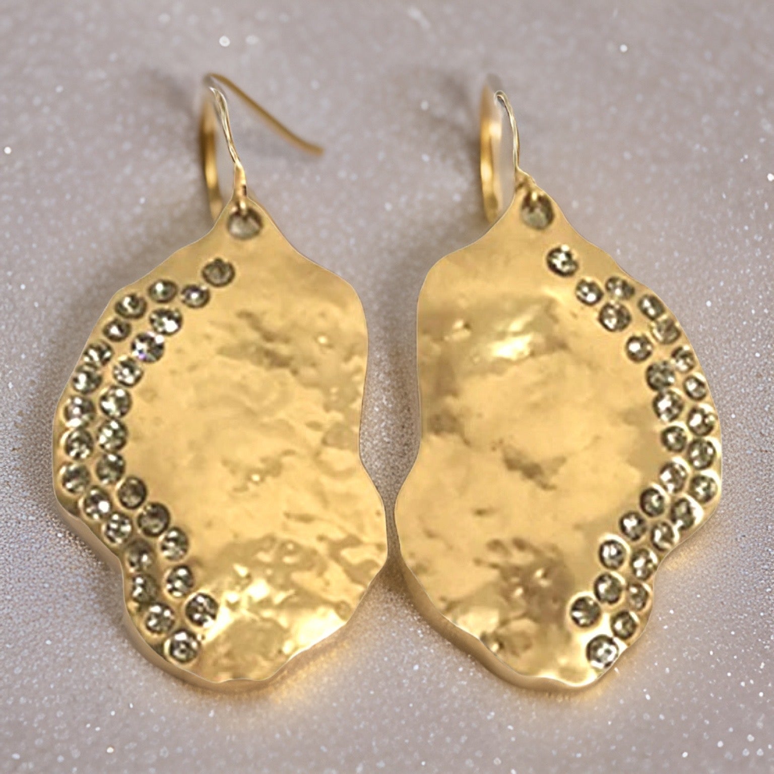 Birthstone Crystal Waning Gibbous Moon Earrings
