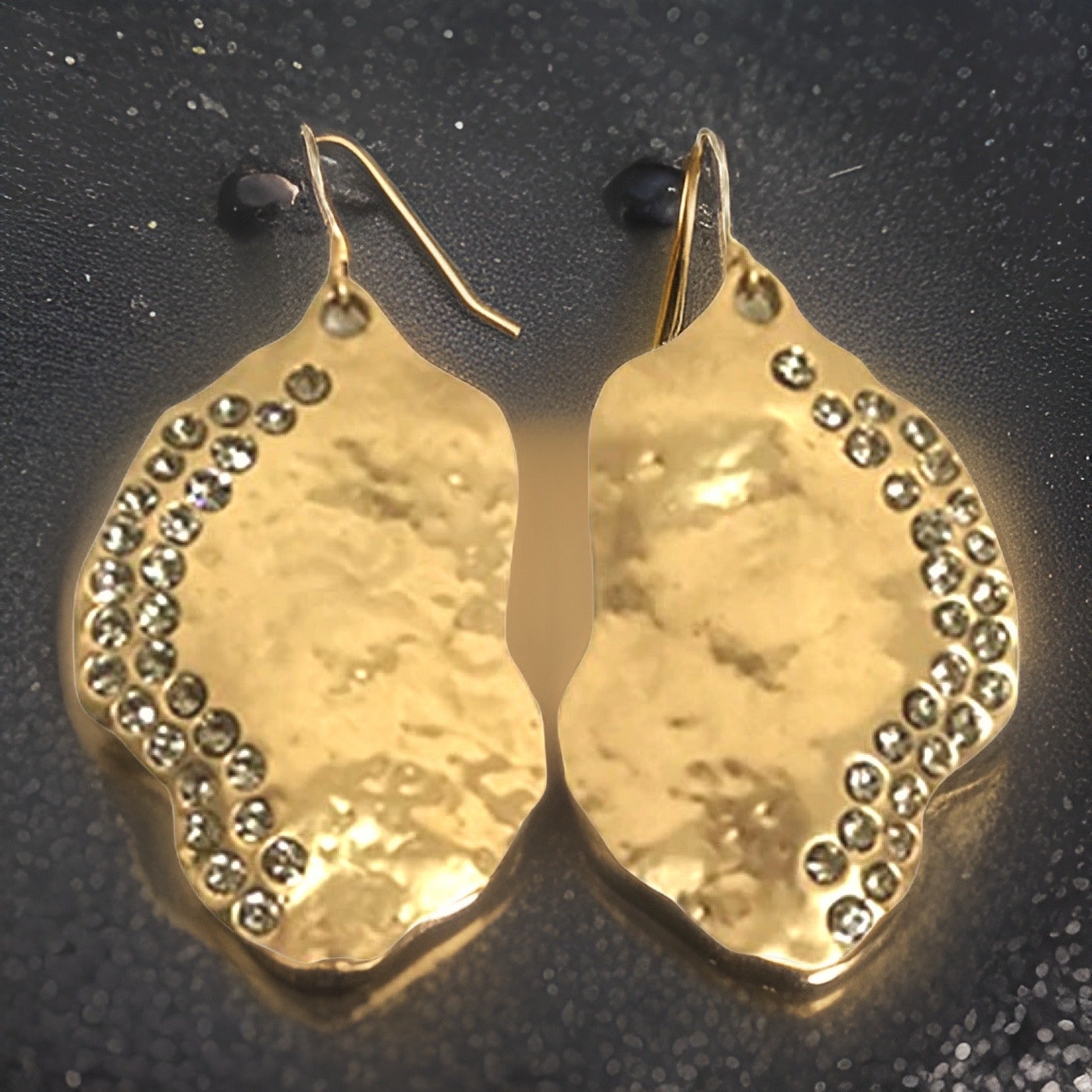 Birthstone Crystal Waning Gibbous Moon Earrings