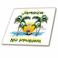 3dRose Macdonald Creative Studios – Caribbean - Relax and Enjoy The Island of Jamaica and Phrase, No Problem. - Tiles