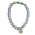 Turquoise and Blue Frosted Glass Bracelet