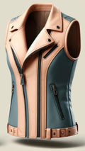 Brilliant Leather Vest Jacket for Women