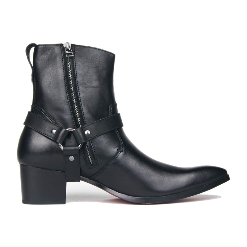 Dress Boot for Men Leather Belt Chelsea Boots Mild Heel OS-JY002-US