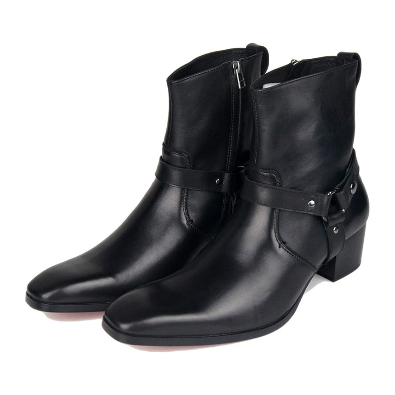 Dress Boot for Men Leather Belt Chelsea Boots Mild Heel OS-JY002-US