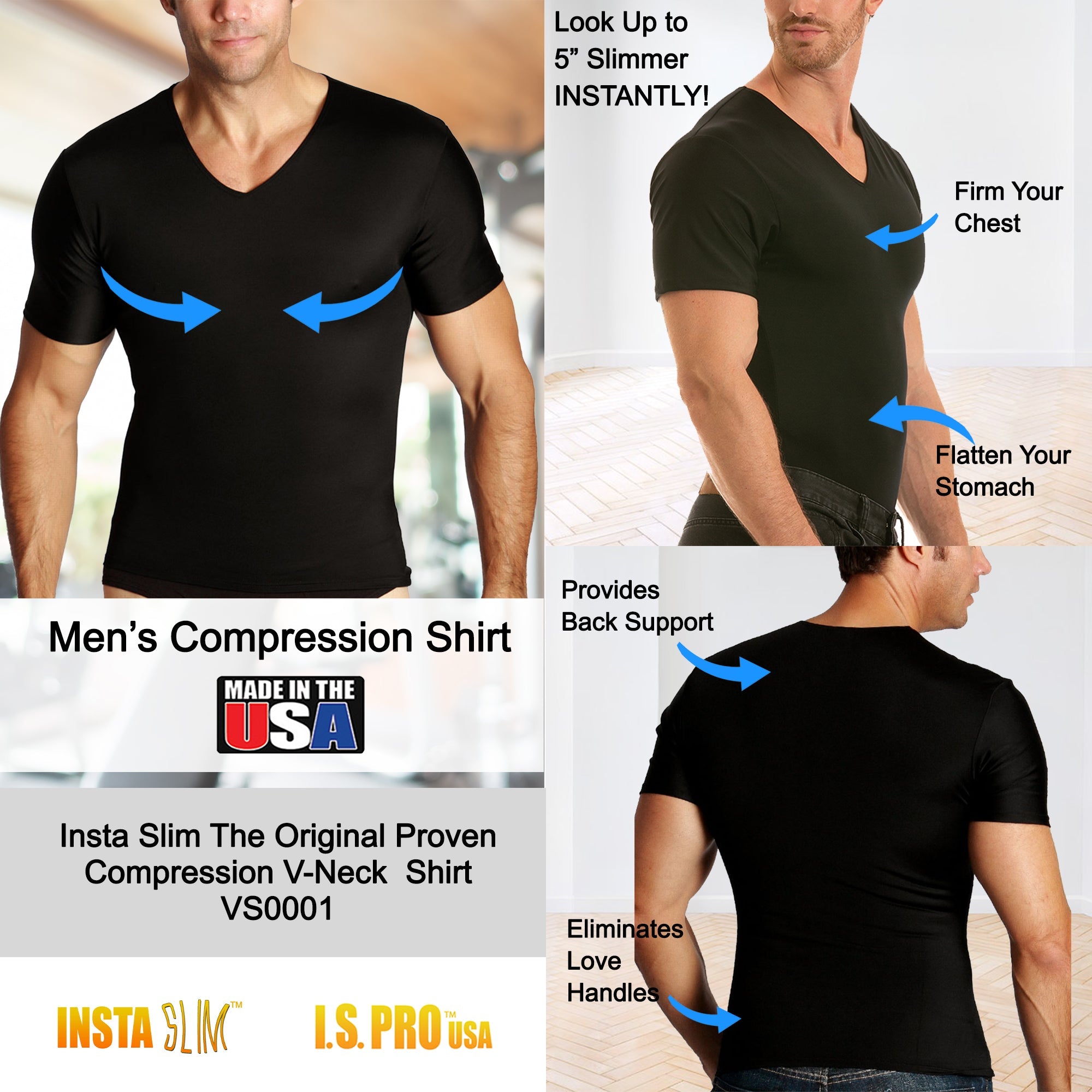 Insta Slim Compression V-Neck Shirt VS0001