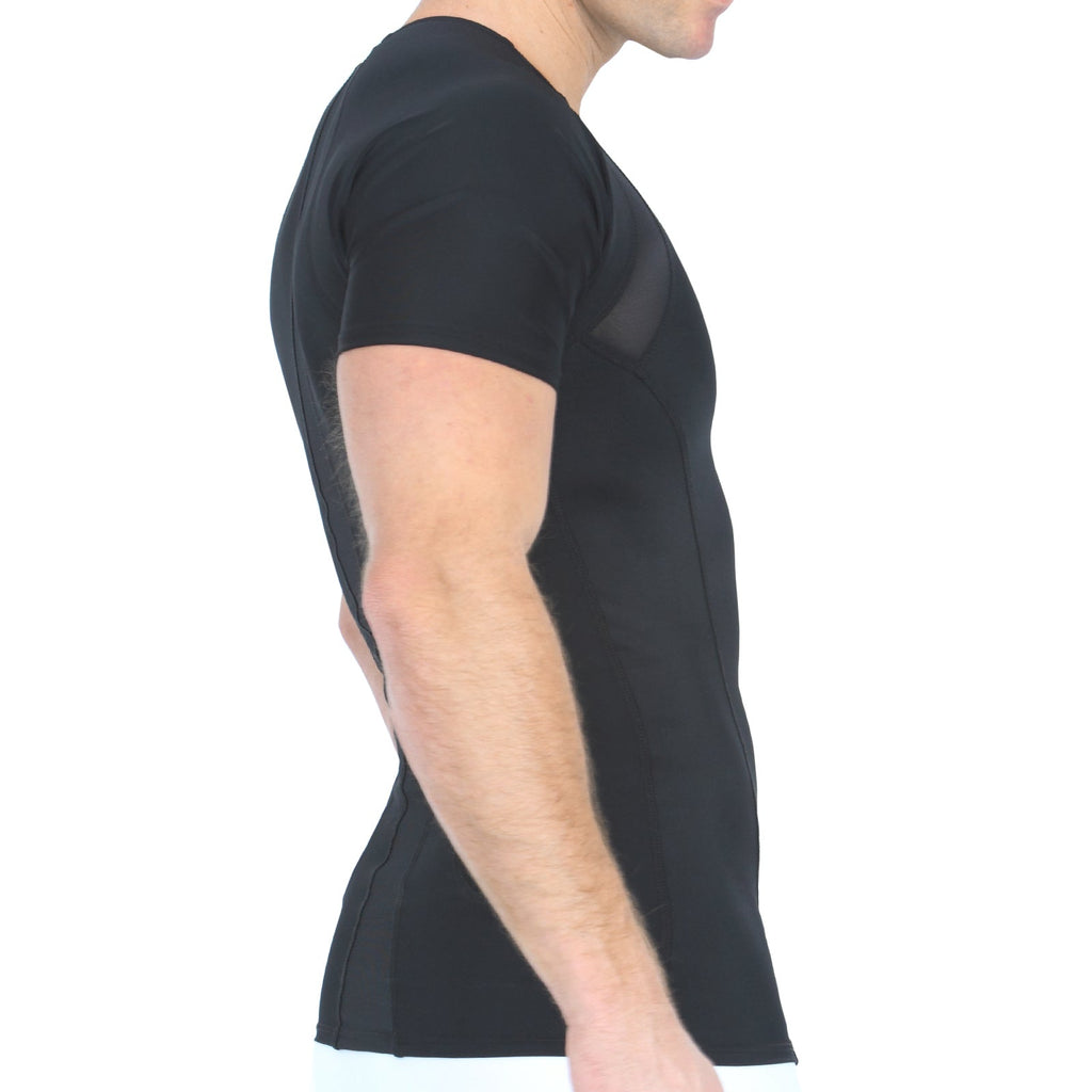 Insta Slim Compression Side & Back Power Mesh Panel V-Neck Shirt VS2307