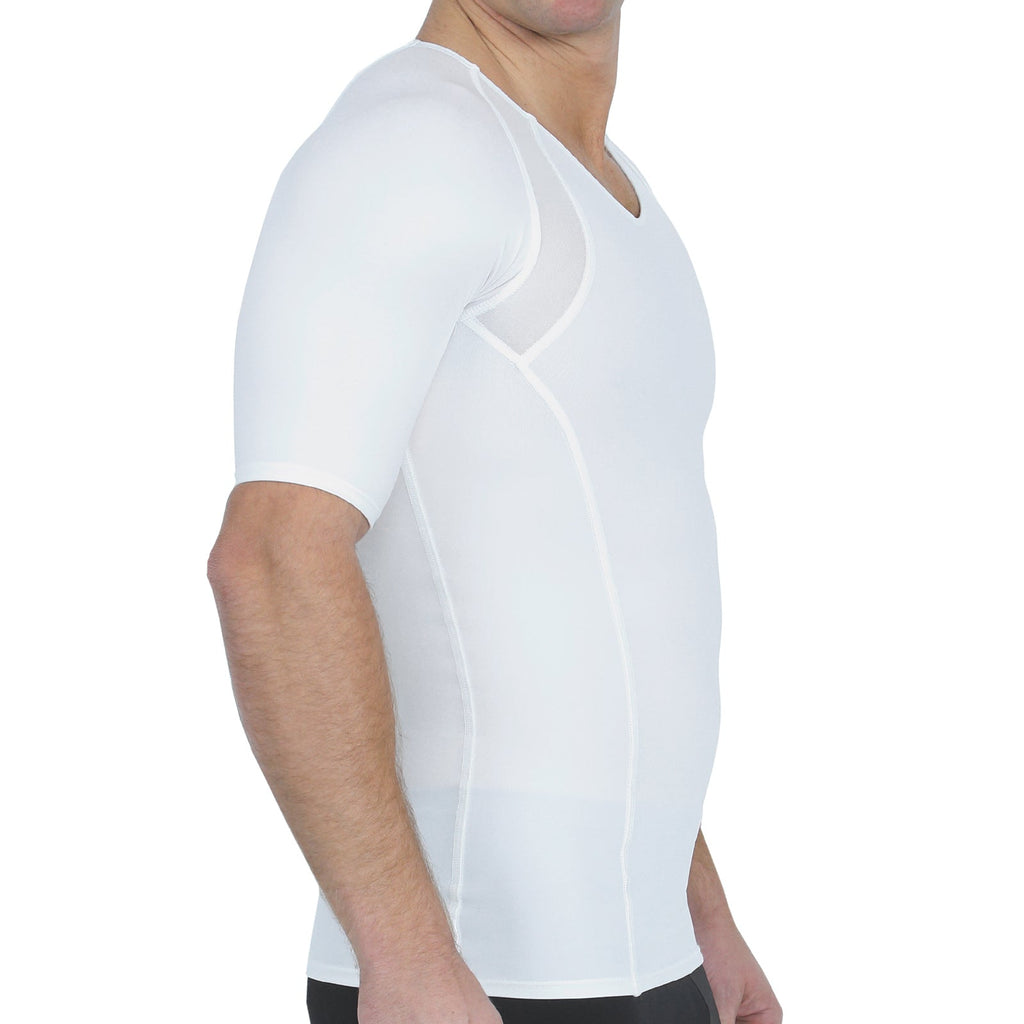 Insta Slim Compression Side & Back Power Mesh Panel V-Neck Shirt VS2307