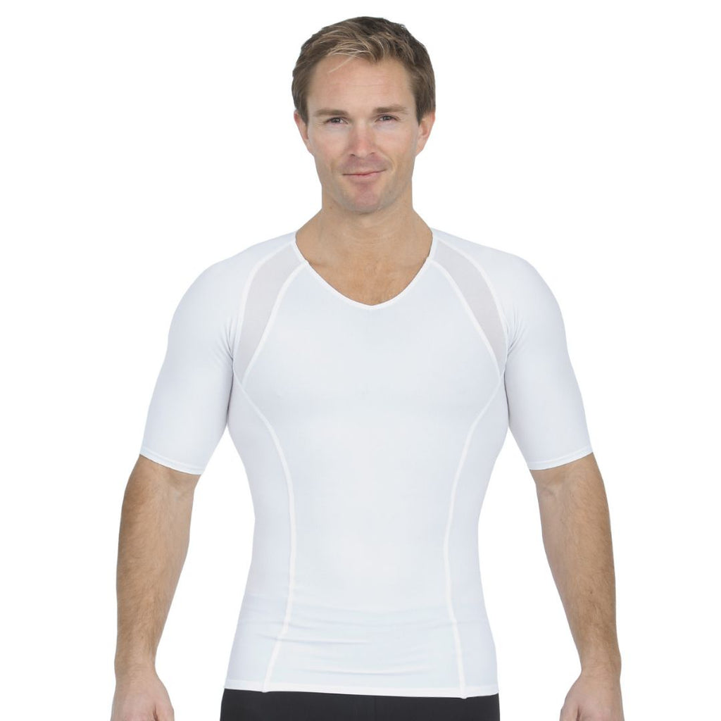 Insta Slim Compression Side & Back Power Mesh Panel V-Neck Shirt VS2307