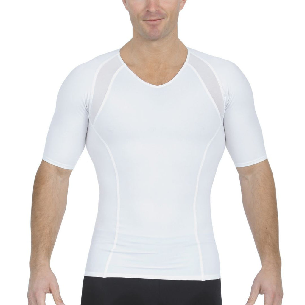Insta Slim Compression Side & Back Power Mesh Panel V-Neck Shirt VS2307