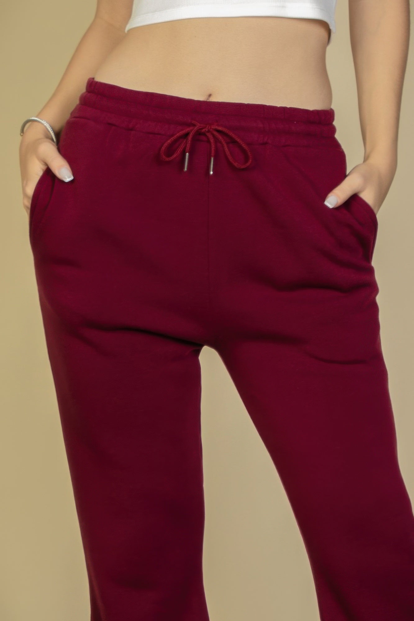 Drawstring Waist Slant Pocket Sweatpants See size chart under “more details”