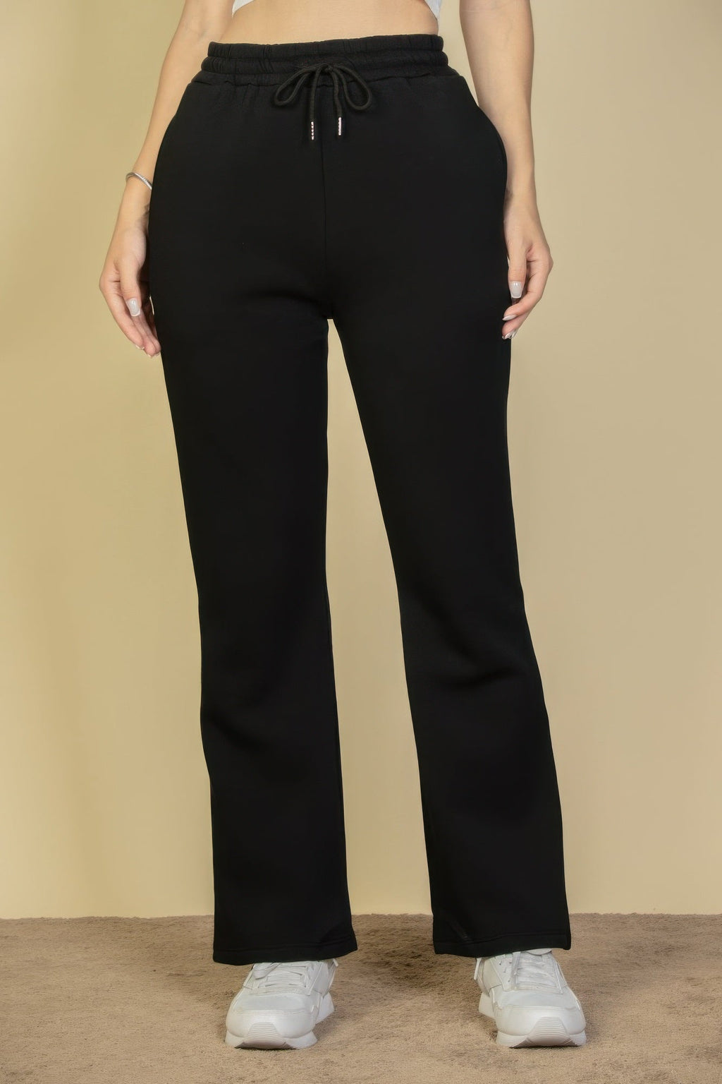 Drawstring Waist Slant Pocket Sweatpants See size chart under “more details”