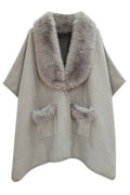 Faux Fur Collar Kimono See size chart under “more details”
